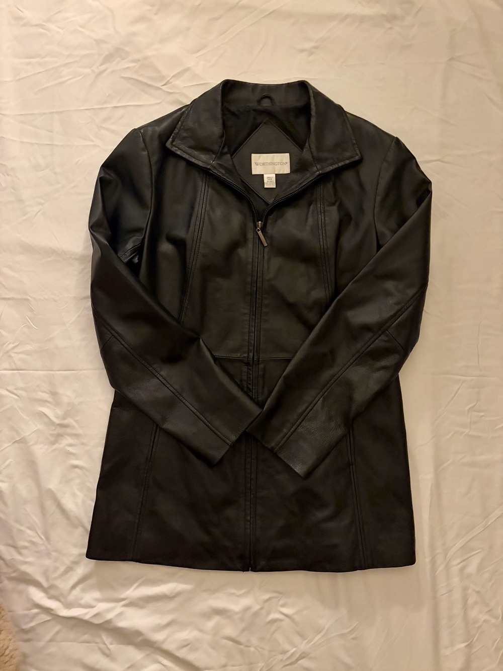 Worthington Black Faux Leather Zip-Up Jacket - Picture 1 of 2